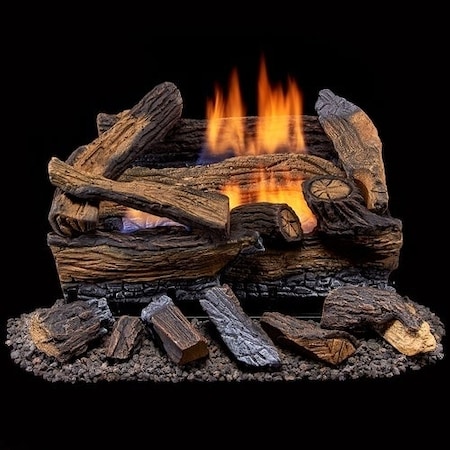 Duluth Forge Vent Free Dual Fuel Log Set - 18 In. Split Red Oak, 30,000 Btu, T-Sta DLS-18T-1